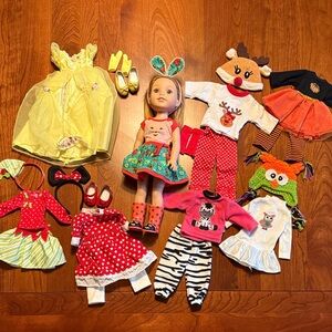American Girl Wellie Wishers Doll with Outfit Bundle